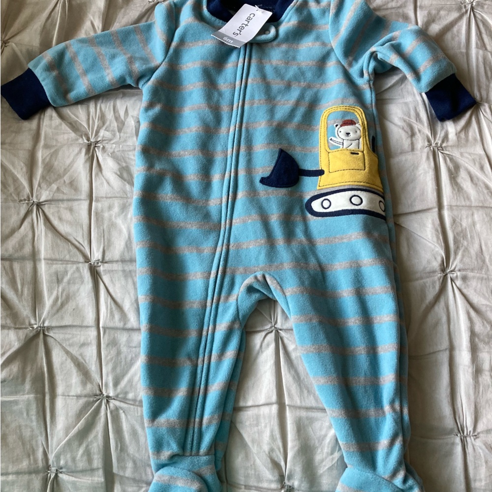 Boys carters onesie fleece pajamas